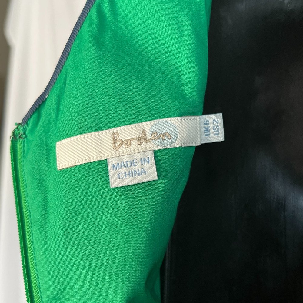 Boden Fleur Fitted Top -1/2 sleeve, sz 2, Highland Green with Shadow Floral -EUC - Picture 8 of 11